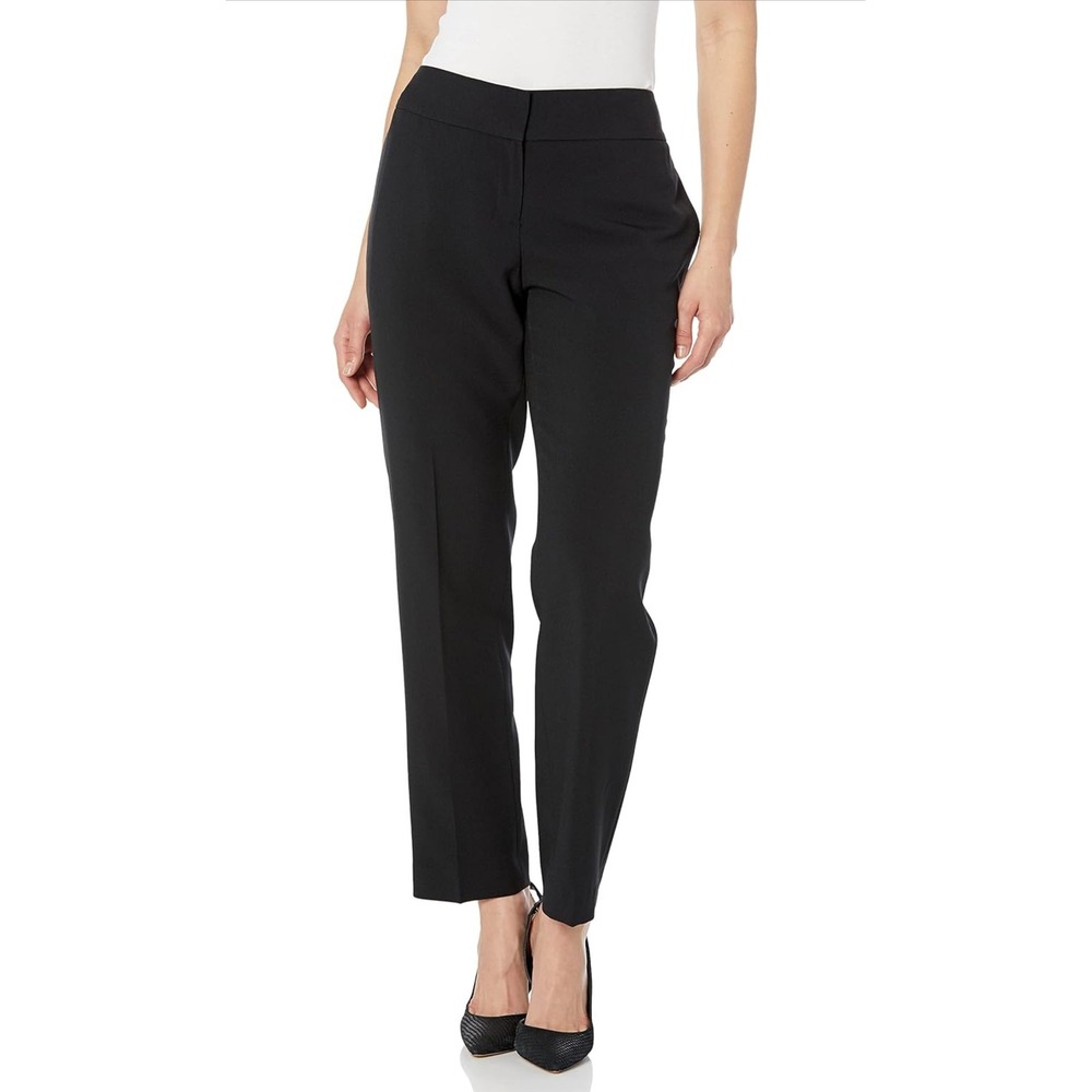 Le‎ Suit Black Dress Pants Career Office Straight Leg Trousers 22W